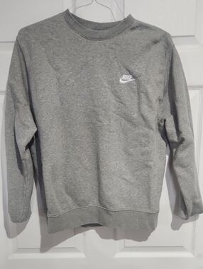 Nike Gray Crewneck Sweatshirt with White Logo